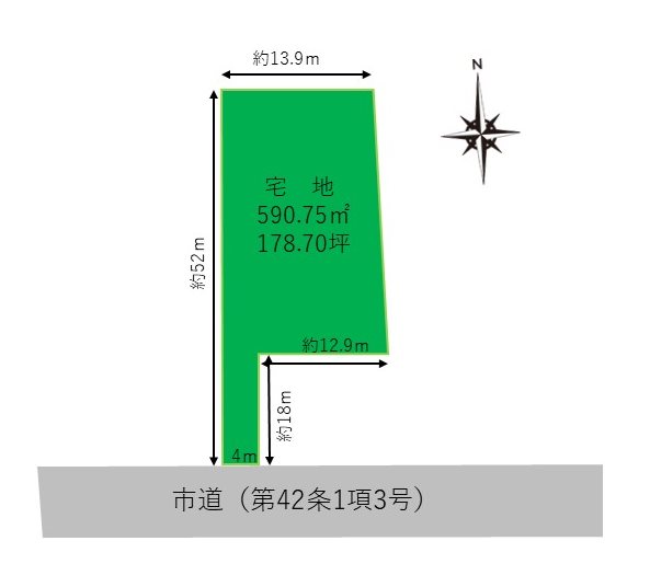 弘前市春日町土地 間取図・土地図