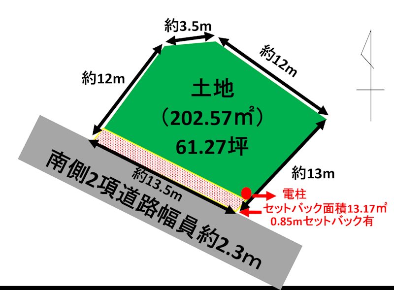 五所川原市雛田売地 間取図・土地図