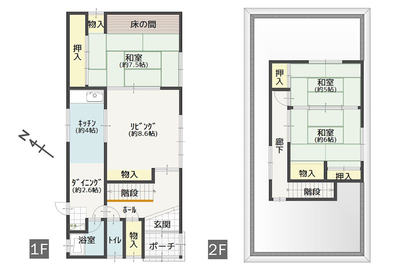 【ハシモトホーム】金沢三丁目中古住宅 間取図・土地図