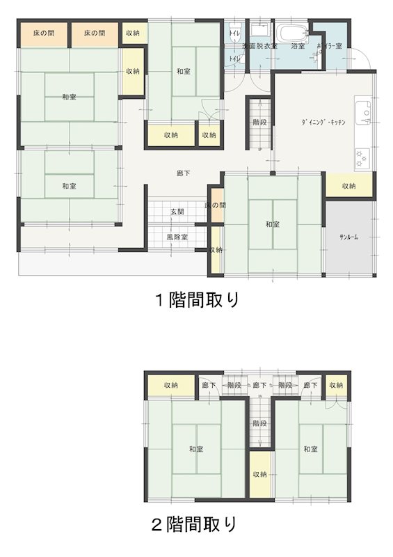 ♦八戸支店♦八戸市大字鮫町字上盲久保18番90・18番7　中古住宅 間取図・土地図