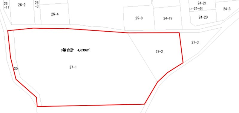 弘前市若葉二丁目27番1、27番2、30番 全体区画図