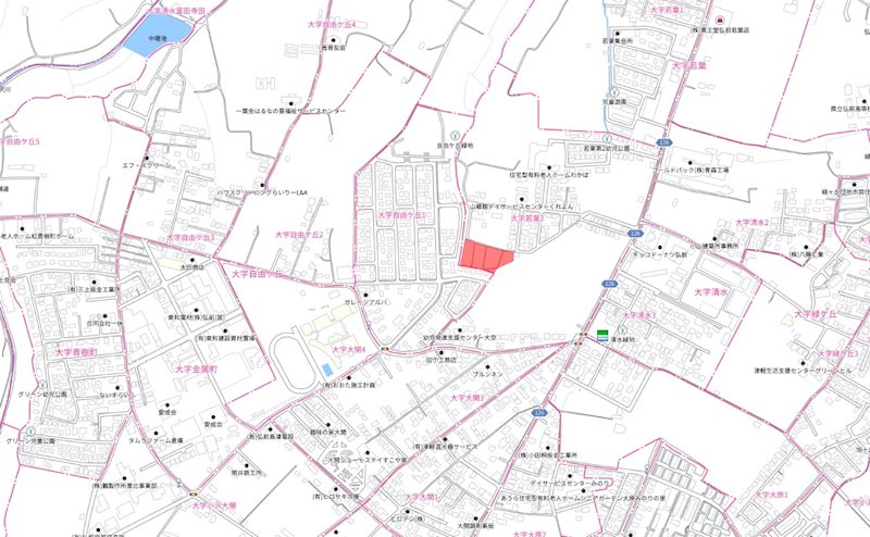 弘前市若葉二丁目27番1、27番2、30番 現地案内図