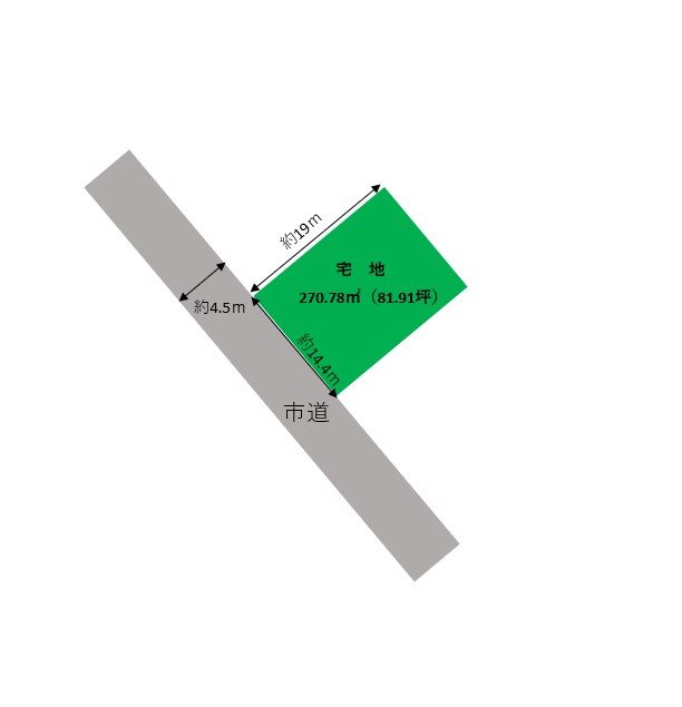 黒石市吉乃町土地 間取図・土地図