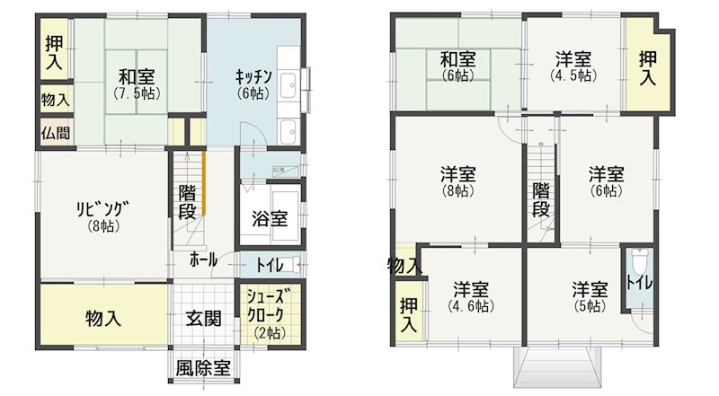 【ハシモトホーム】矢作一丁目中古住宅 間取図・土地図