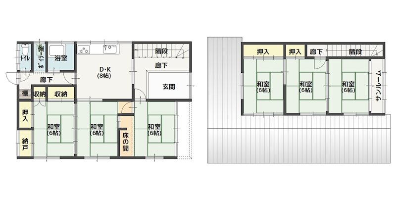 【ハシモトホーム】千刈1丁目中古住宅 間取図・土地図