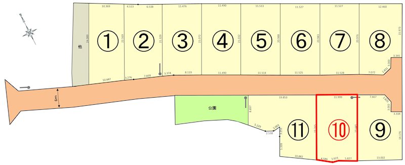 大館市比内町扇田字上中島⑩ 全体区画図
