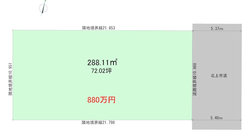 【ハシモトホーム】北上市常盤台二丁目土地 間取図・土地図