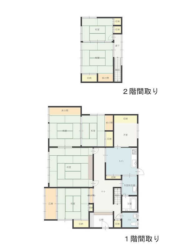 ◆八戸支店◆上北郡六戸町大字犬落瀬字船場川原_中古住宅 間取図・土地図
