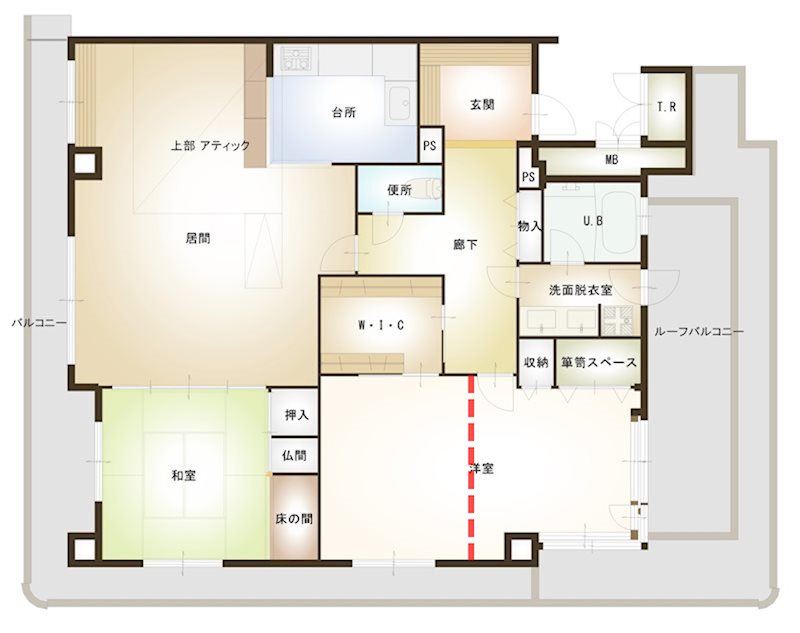 ライオンズマンション馬場町705号室 間取図・土地図