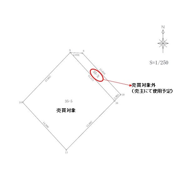 大館市片山字中通35番5 間取図・土地図