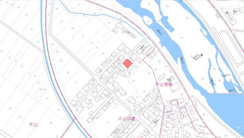 大館市片山字中通35番5 現地案内図
