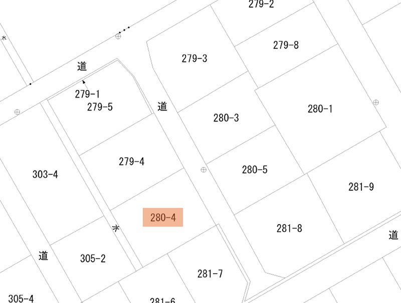 秋田市将軍野堰越280番4 間取図・土地図