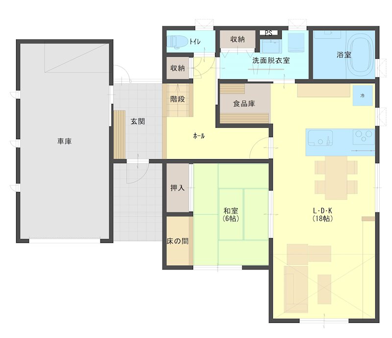 南秋田郡大潟村中央3-32　【戸建】 間取図・土地図