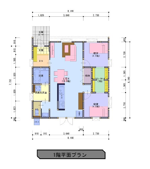 【ハシモトホーム未入居住宅】ハピア篠田モデルＨ 間取図・土地図