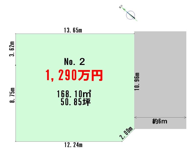 【ハシモトホーム】下太田下川原土地　No2 区画図