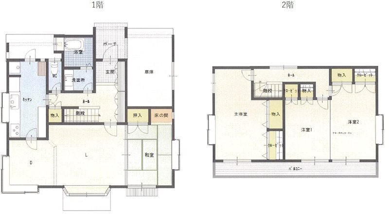 下米内1丁目 中古住宅 間取図・土地図