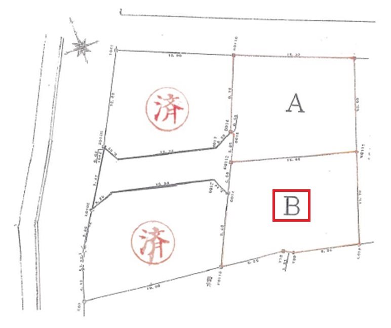 上江釣子 売地『区画B』 間取図・土地図