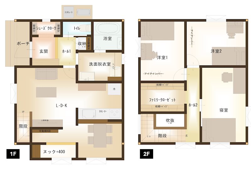 福田町モデルハウス　FEELIST　NOOK 間取図・土地図