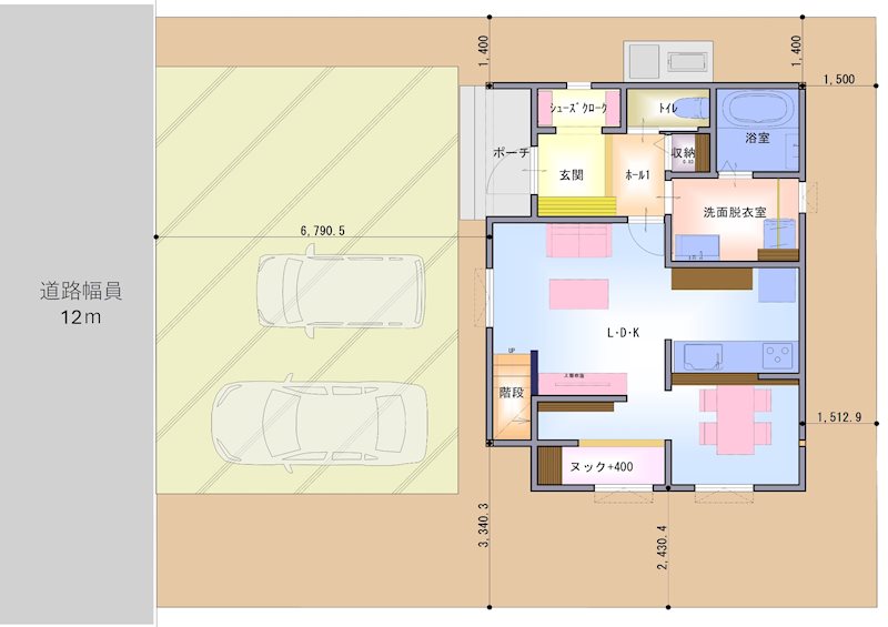 福田町モデルハウス　FEELIST　NOOK 間取図・土地図