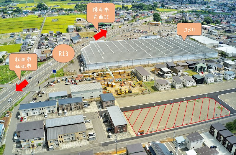 福田町モデルハウスMONO-RISE 航空写真