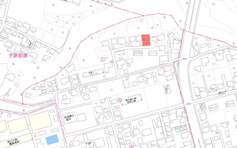 大館市東台四丁目60番4 現地案内図