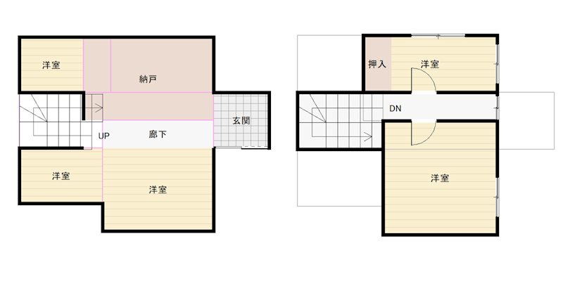 【ハシモトホーム】花園２丁目 間取図・土地図