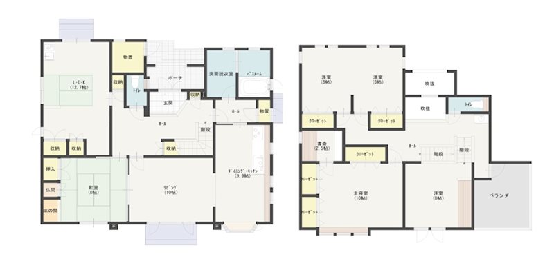 【ハシモトホーム】中央四丁目中古住宅 間取図・土地図