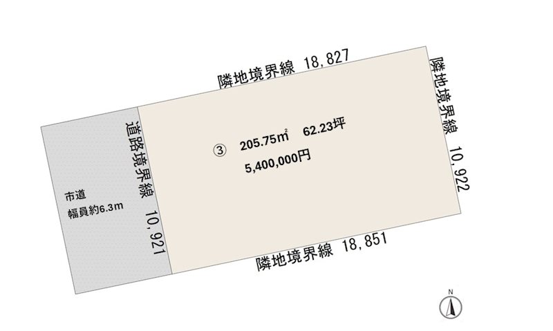 大館市谷地町分譲　③区画 間取図・土地図