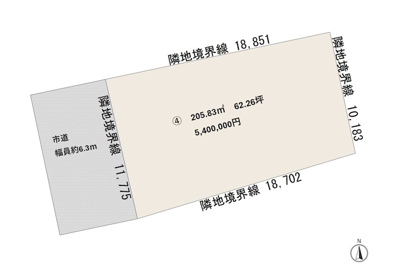 大館市谷地町分譲　④区画 間取図・土地図