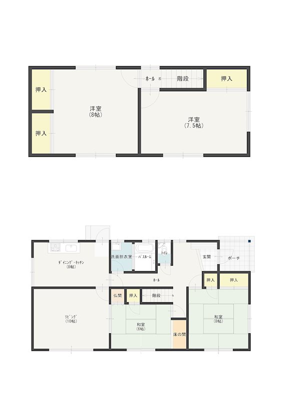 【ハシモトホーム】新城平岡中古住宅  間取図・土地図