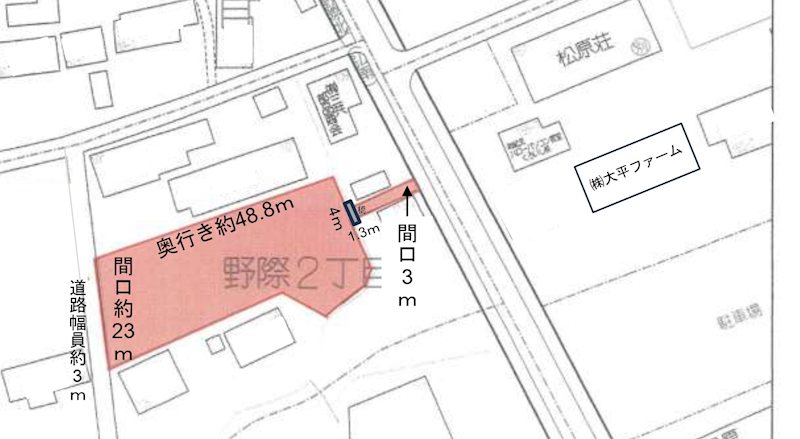 黒石市野際土地 間取図・土地図