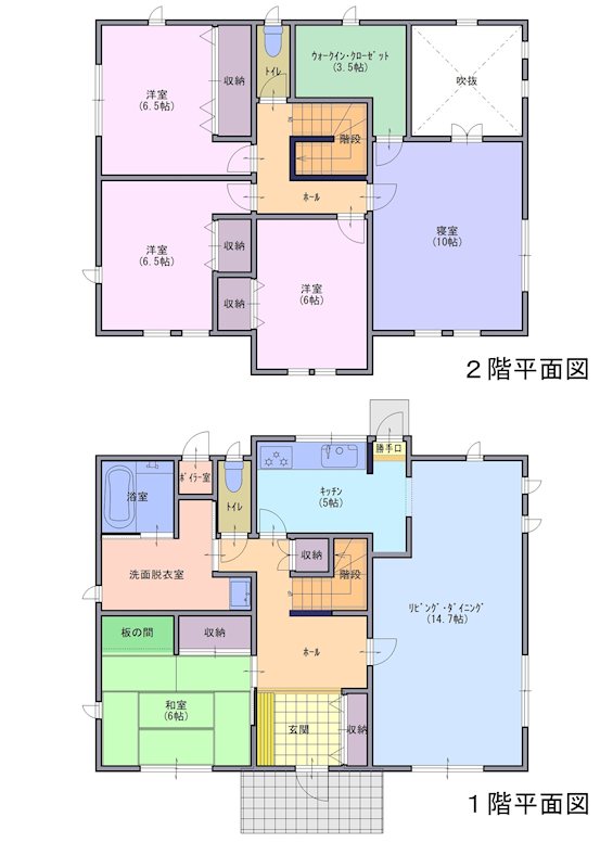 ◆八戸支店◆階上町角柄折字東平＿中古住宅 間取図・土地図