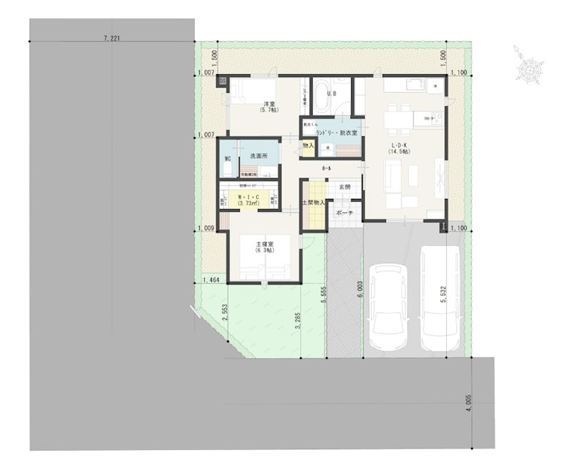 【ハシモトホーム】月が丘No1平屋建売住宅  間取図・土地図