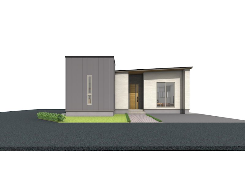 【ハシモトホーム】月が丘No1平屋建売住宅 完成予想図(外観)