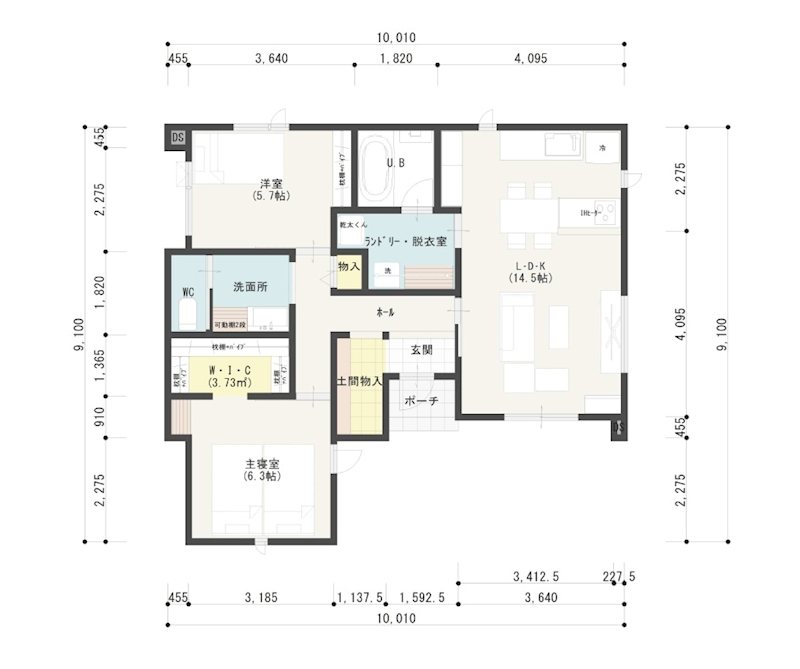 【ハシモトホーム】月が丘No1平屋建売住宅  間取図・土地図