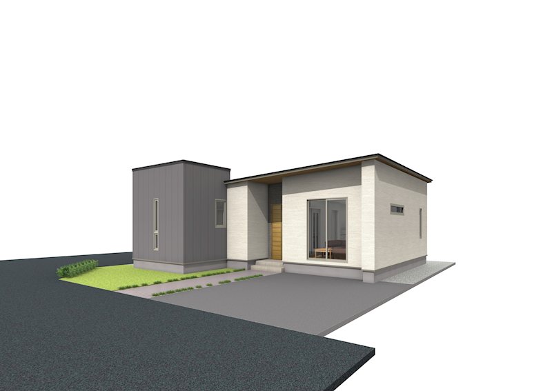 【ハシモトホーム】月が丘No1平屋建売住宅  完成予想図（外観）