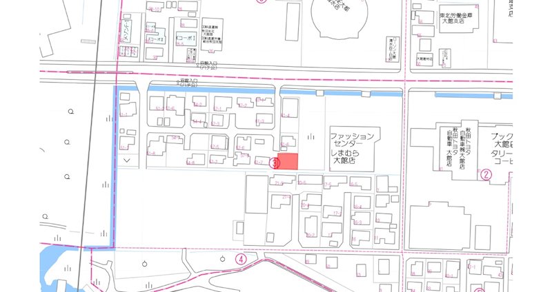 大館市清水五丁目148番5 現地案内図