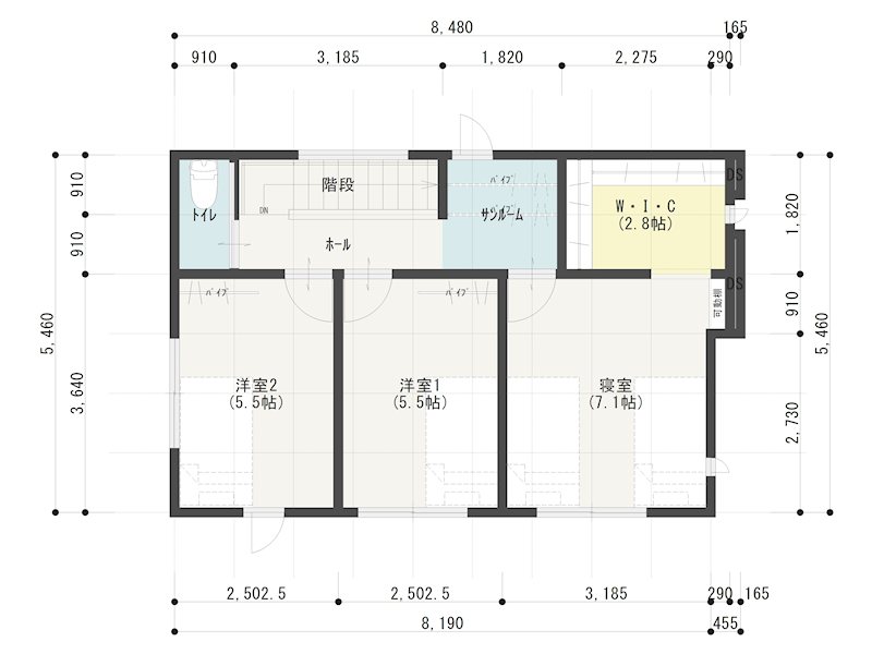 《八戸支店建売》八戸市青葉二丁目A棟 間取図・土地図