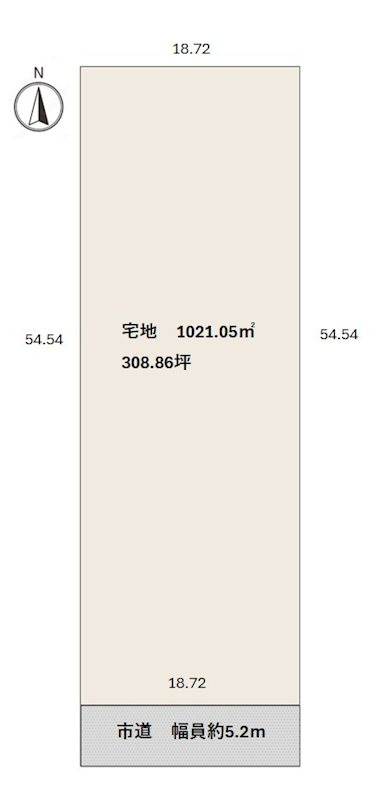 大館市有浦四丁目57番1、57番2 間取図・土地図