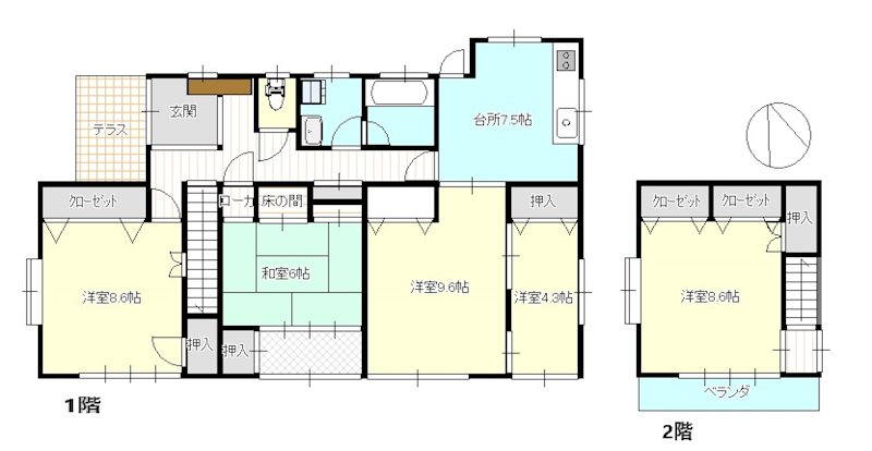 茨城県石岡市北府中１丁目 間取図・土地図
