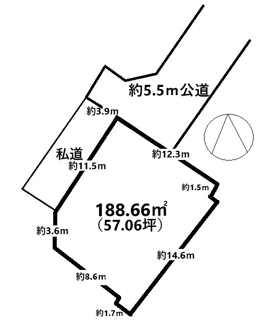 茨城県石岡市北府中１丁目 間取図・土地図