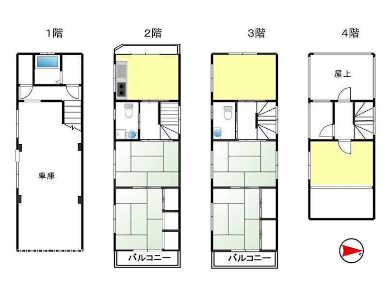 下京区上五条町　中古戸建 間取り図