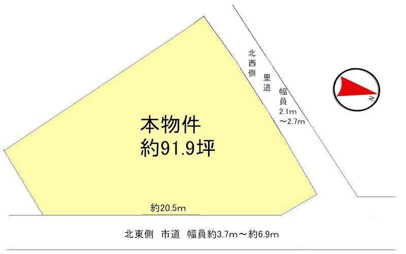 野洲市竹生売土地 間取り図