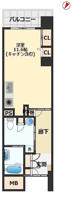 O・Hプラザアウル 502号室 間取り図