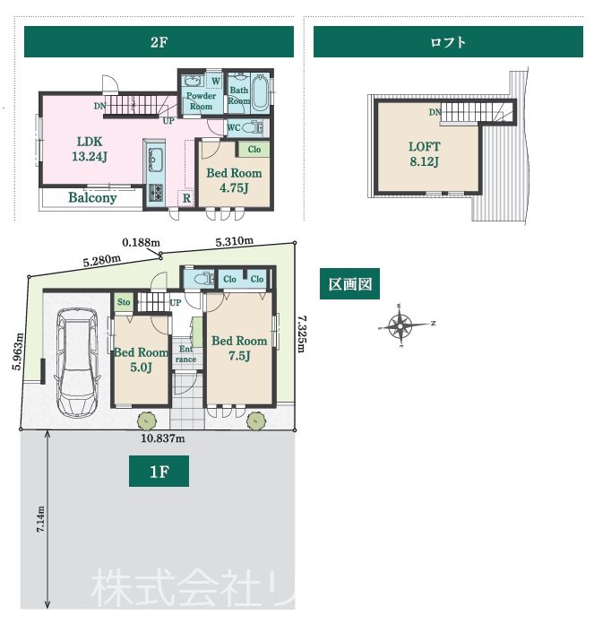 東京都杉並区清水３丁目 間取図・土地図