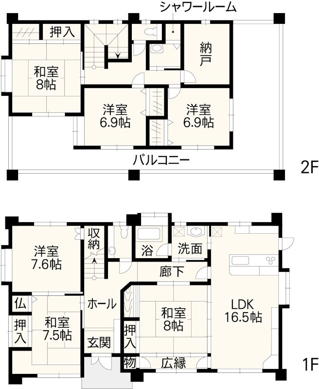 南区奥古閑町戸建 間取り図