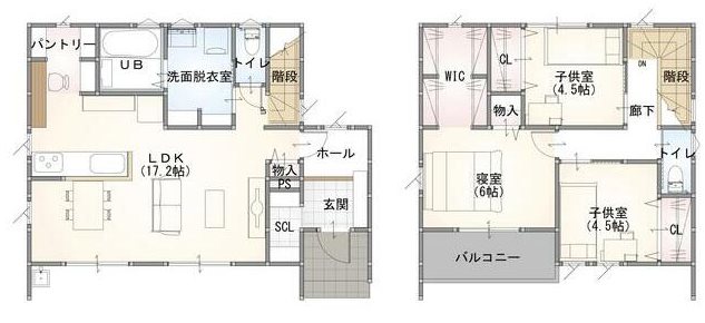 宇城市小川町河江【グレイスタウン小川2号棟】戸建 間取り図