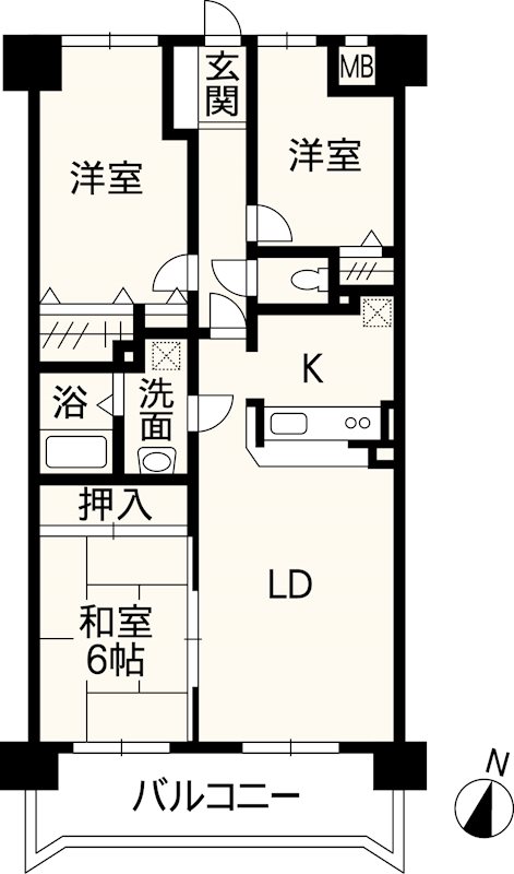 コアマンション大江東  402号室 間取り図
