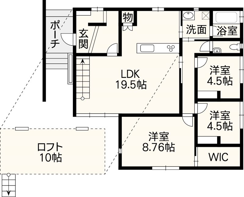南区富合町古閑戸建 間取り図