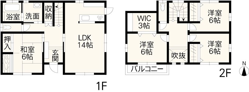 荒尾市宮内出目戸建 間取り図